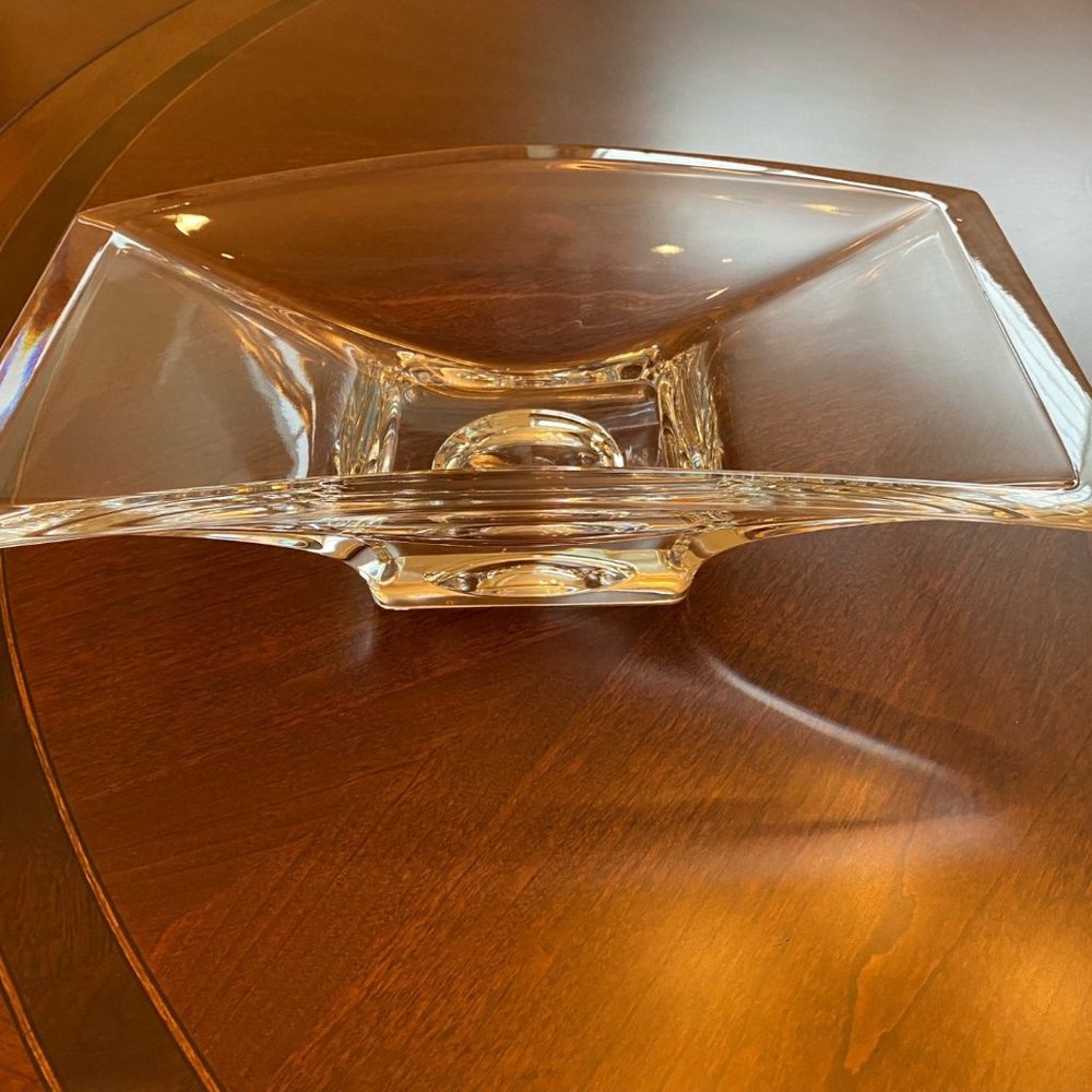 Rare Nambe 14" Crystal Planar Bowl designed by Karim Rashid